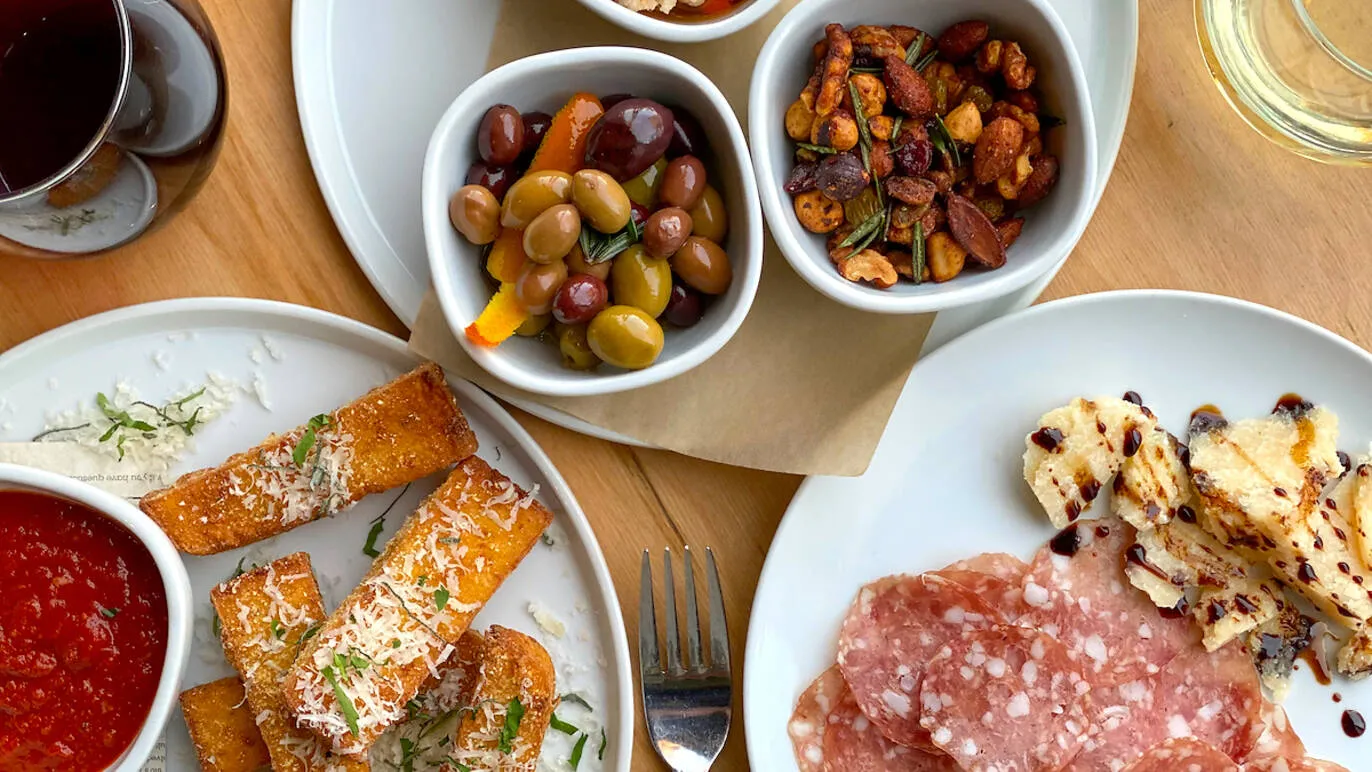 Plate of various italian food