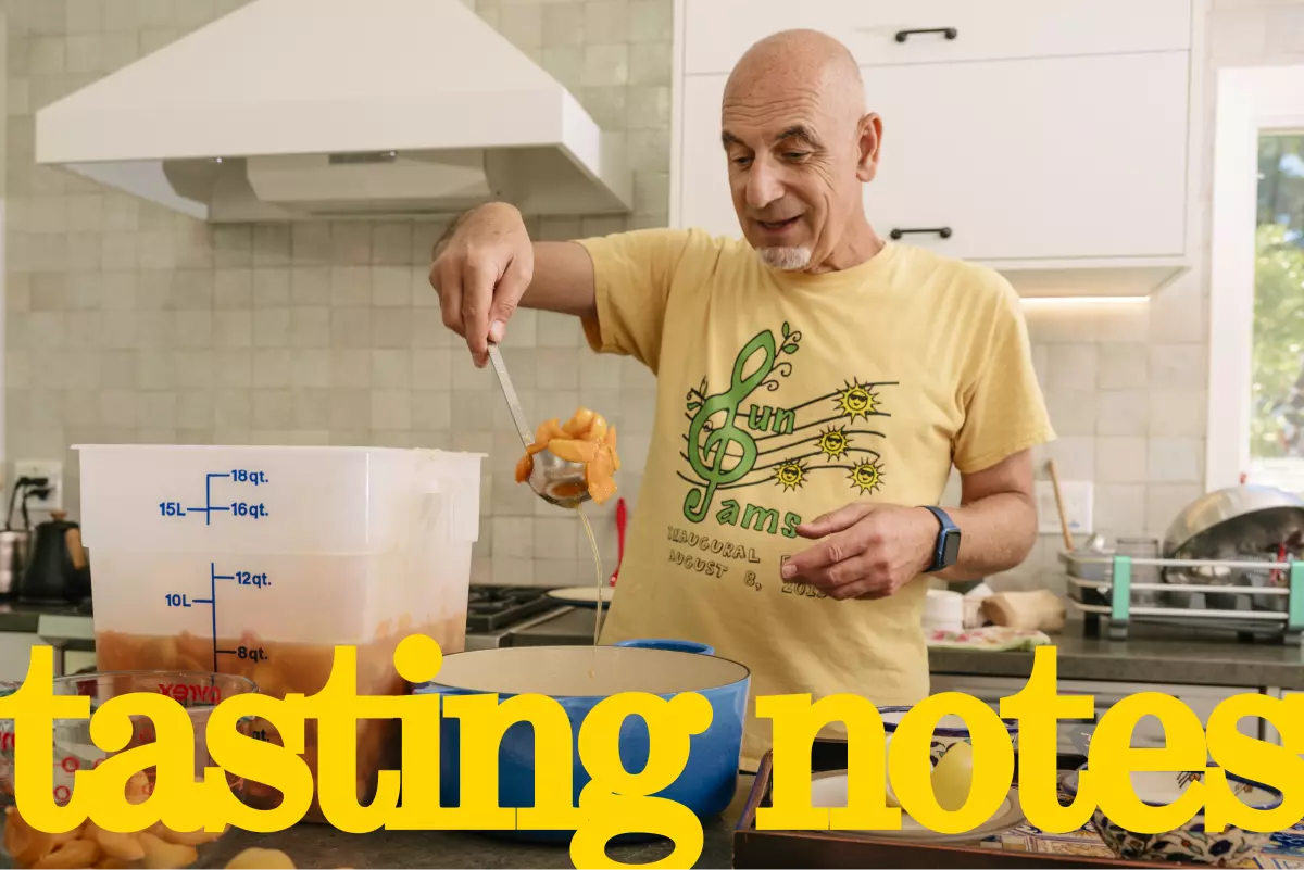 Amer Budayr prepares apricots for making sun-baked jam at his home in Orinda, Calif.